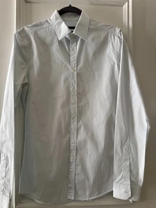 GUCCI LIGHT BLUE SLIM COTTON LONG SLEEVE BUTTON DOWN SHIRT SIZE 15 - Picture 1 of 10