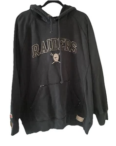 Sudadera con Capucha Y2k Gridiron Oakland Raiders NFL Fútbol Desteñida Negra L Envejecida De Colección - Imagen 1 de 14