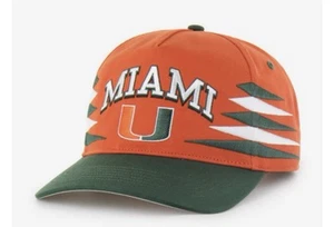 Miami Hurricanes Football Hat Snapback Diamond Cut 90s Vintage Look Brand New - Picture 1 of 6