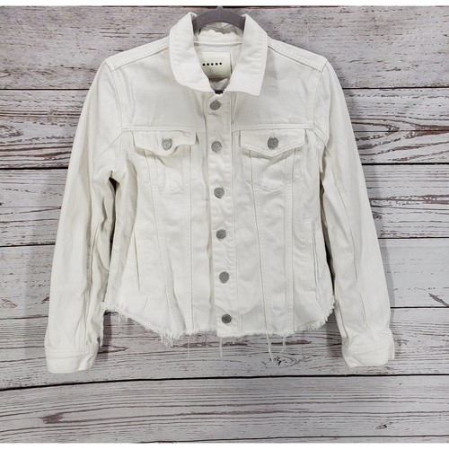 OFF WHITE Giacca donna Blank NYC orlo grezzo invecchiato crop denim taglia small