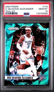 2024 PANINI PRIZM SHAI GILGEOUS-ALEXANDER PSA 10 TEAL ICE /225 MVP SP SSP - Picture 1 of 3