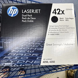 2x GENUINE HP Q5942XD (42X) DUAL PACK TONER CARTRIDGES Brand New - Picture 1 of 1