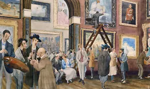 Molly Campbell "Finishing Day - Satirical Drawing of the Royal Academy" Brown - Picture 1 of 4