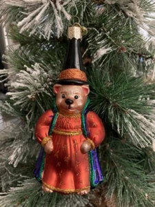 Old World Christmas The Halloween Teddy Bear Glass Halloween Ornament - Picture 1 of 3