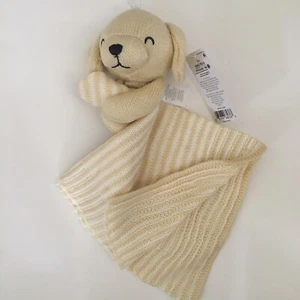 NEW Carters Lovey Nunu Soft Plush Puppy Dog Yellow Stripe Knit Blankie Baby Gift - Picture 1 of 4