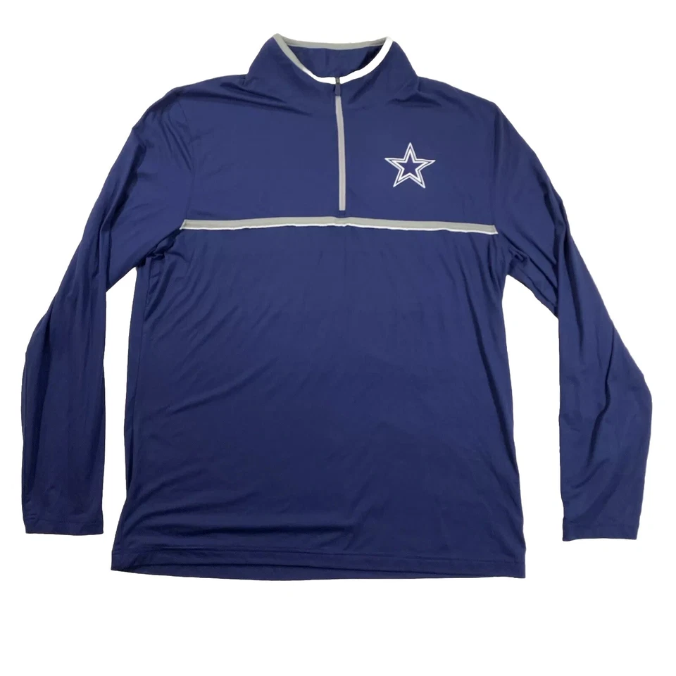 Camisa Dallas Cowboys Para Hombre L Grande Ble Manga Larga 1/4 Cremallera Ropa de Equipo Foto 1 de 4