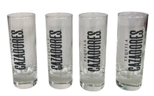 4 CAZADORES Tequila Shot Glass Clear 4 Inch Tall Bar Kitchen New Party Pack - Picture 1 of 4
