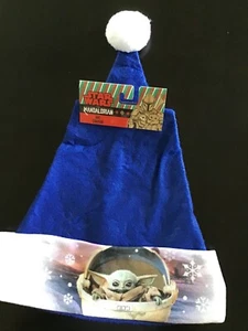 Disney Star Wars The Mandalorian Baby Yoda Grogu Christmas Hat, NEW, Blue felt - Picture 1 of 5