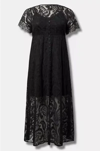 Torrid ~ Maxi Vestido de Encaje Botón Frontal Línea A ~ Talla 0 ~ Nuevo con Etiquetas  - Imagen 1 de 6