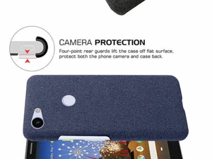 Google Pixel 3A Coque Fabric Anti skid Cloth Texture Case Dark Blue Ultra Light - Picture 1 of 1