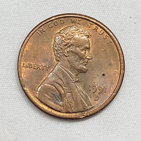 1991-D Lincoln Memorial Penny Die Break Cover