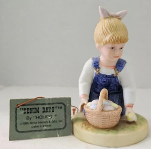 Home Interiors Denim Days Easter Time #1521 Debbie mit Eiern im Korb - Bild 1 von 9