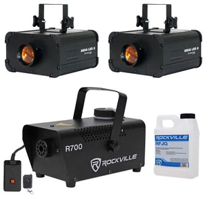 2) American DJ Eliminator Aqua LED 2.0 COB Multicolor Water Effect Lights+Fogger - Picture 1 of 12