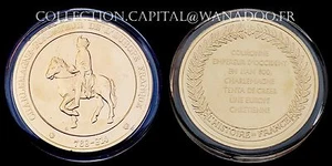 Charlemagne Founder Of Frankish Europe Silver Covered In Gold - Picture 1 of 1
