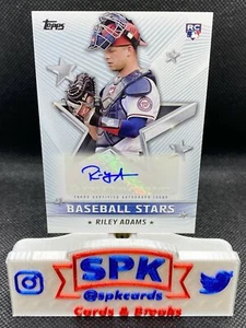 RILEY ADAMS 2022 Topps Series 1 BASEBALL STARS AUTO NATIONALS RC - Picture 1 of 1