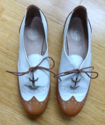 Mercanti Fiorentini Lavorazione Artigiam Blanco Oxford Sillín Zapatos Italia 38 7.5 Foto 1 de 4