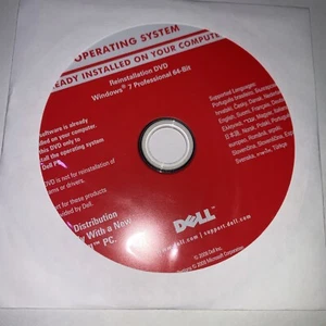 New Dell Windows 7 Professional 64-Bit OS Reinstallation DVDs 0GHFR0 GHFR0 - Picture 1 of 3