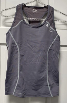 2XU работает Майка Майка женщин средний серовато-фиолетовый карманы встроенный бюстгальтер - Изображение 1 из 4