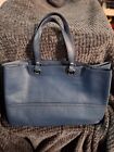 Oroton Blue Leather Shoulder Shopper Bag Hobo Handbag