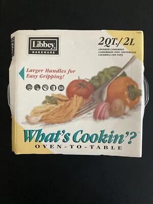 Vintage Libbey Bakeware 2 QT./2L Covered Casserole Dish Ribbed Design - Image 1 of 4