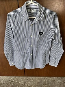 Comme des Garçons Play Heart Patch Striped Shirt Boy's Size:Large AZ-B007 - Picture 1 of 6