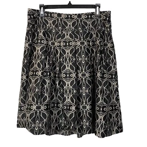 Mossimo Black & White Floral Fully Lined Super Soft Satin Skirt Size 10 Women - Picture 1 of 6