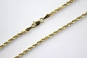 Autentica Collana Catena Maglia Girevole Corda Oro Giallo 10K 2,5mm x 16" ~ 30" - Foto 1 di 2