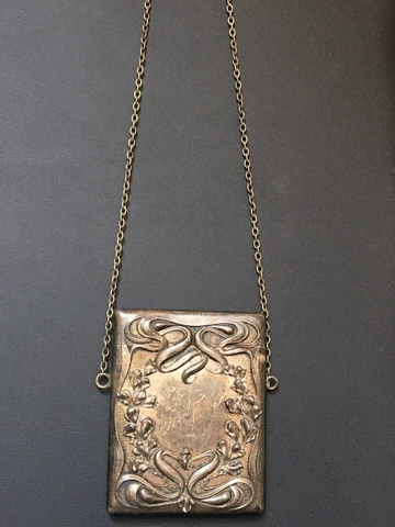 VICTORIAN ART NOUVEAU 925 STERLING SIVER CARD CASE Cover