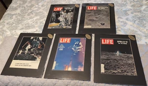 Lote 5 Apollo Neil Armstrong Voyager Certificado Anuncio 1969 Revista Life - Imagen 1 de 7
