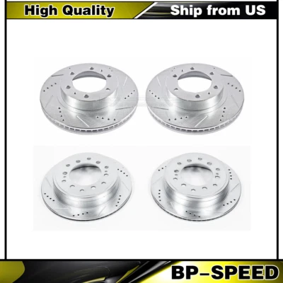 前后 2X 动力停止盘式制动转子适用于丰田 FJ Cruiser 2010-2014_WT — 第 1/4 张图片