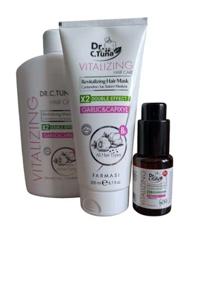Farmasi Dr. C. Tuna Garlic and Capixyl Shampoo + Hair Mask + Hair Oil Set - Image 1 of 4