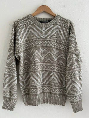 Van Heusen Vintage 90’s Knit Sweater Men’s Medium Tan Neutral Hippie - Image 1 of 4
