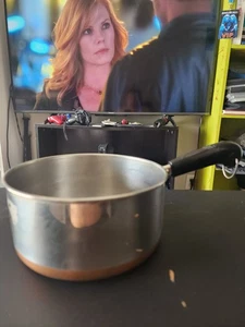 Vintage 1801 Revere Ware 2 Quart Kupferboden Soßenpfanne Topf ohne Deckel Clinton Ill. - Bild 1 von 3