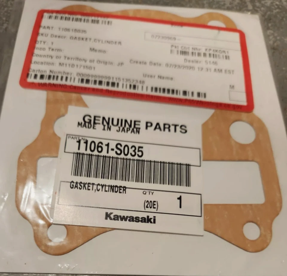 2003-2006 Kawasaki KLX125L OEM Cylinder Gasket 11061-S035 - Image 1 of 4