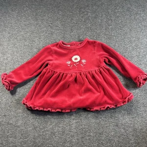 Camicia vintage anni 2000 Circo bambino bambina 18 mesi velluto rosso floreale con volant - Foto 1 di 11