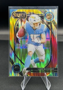 2024 Panini Select - Club Level Ladd McConkey #268 Rosso e Giallo Shock Prizm (RC) - Foto 1 di 2