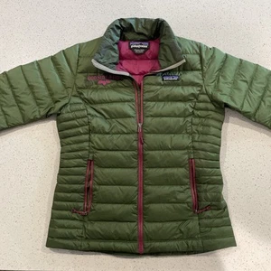 Patagonia Jacket Womens Small Green Puffer Goose Down Insulated Lightweight - Picture 1 of 9