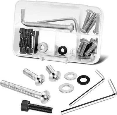 Kit de pernos de carenado de ala de murciélago de motocicleta de 18 piezas, pernos de parabrisas de acero inoxidable internos Foto 1 de 4