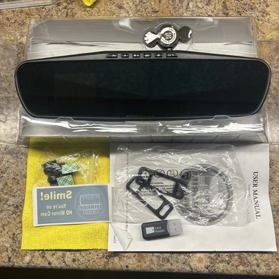 HD MIRROR CAM With Screen And Rotating 360 Dash cam For Front & Rear View Great! - Image 1 of 4