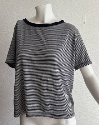 Camiseta Icebreaker Mezcla Lana Merino Mujer Pequeña Manga Corta Rayas Camiseta Top Foto 1 de 4