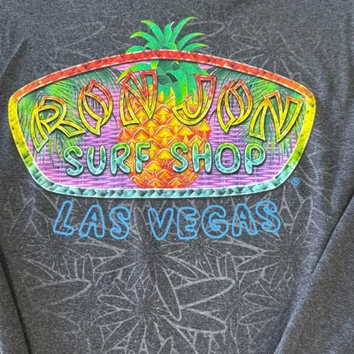 Camiseta Ron Jon Surf Shop Las Vegas Manga Larga Gráfica Hombres XL Gris Piña Foto 1 de 4