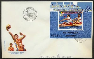 1992 Barcelona Olympics,Basketball,Rowing,Water sports,Spain,Romania,Bl.274, FDC - Picture 1 of 1