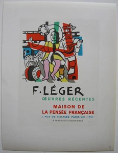 Litografía original Fernand Léger Oeuvres Récentes 1954 Maitres de l'Ecole  - Imagen 1 de 2