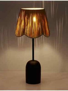 Schwarze Tischlampe mit Raffiaschirm - Neu Sonstige - Bild 1 von 5