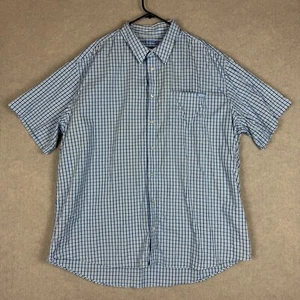 RM Williams Stockyard Shirt Mens 2XB Blue White Check Button Up Short Sleeve - Picture 1 of 7