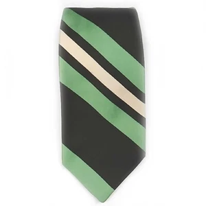 Givenchy/Young Quinlan Black Green Striped Polyester Tie 4 x 56 - Picture 1 of 2