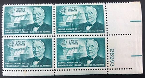1961 George W. Norris Politician 4 Cent 4c Stamp Block of 4 Scott #1184 - Picture 1 of 5