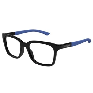 NEW GUCCI SQUARE EYEGLASSES GUCCI GG1738O 004 BLACK BLUE CLEAR EYEWEAR - Picture 1 of 3