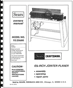 Manuale Operatori Giuntatrice 6 1/8 Craftsman n.113.20680 - Foto 1 di 1