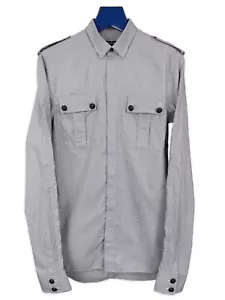 Balmain schwarz & grau gestreiftes Militärhemd AW12 Gr. 37 XS - Bild 1 von 11